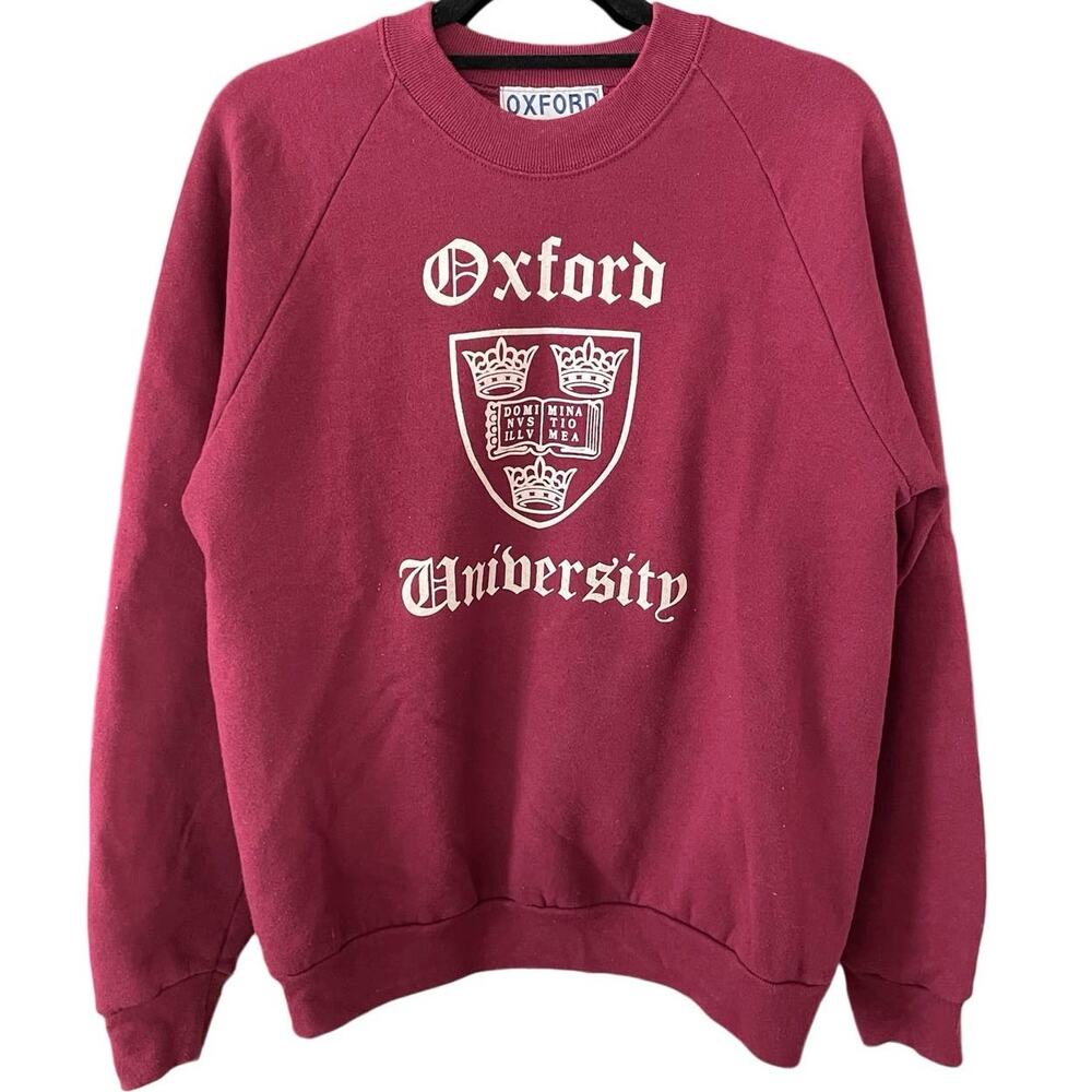 Vintage 90s Oxford University Maroon Crewneck Adult Medium